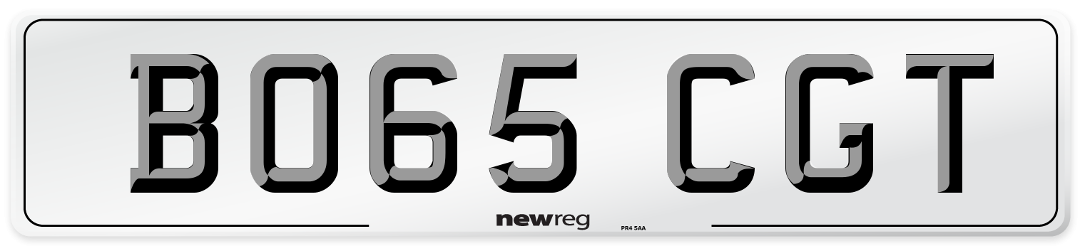 BO65 CGT Number Plate from New Reg